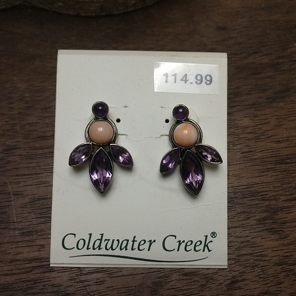 Nwt cwc 92.5 and genuine stone earrings